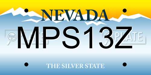 MPS13Z Nevada License Plate