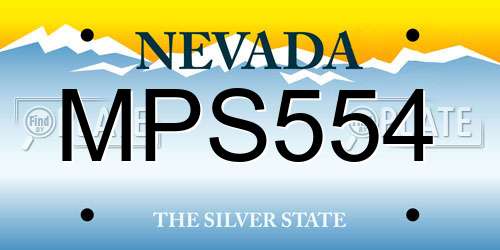 MPS554 Nevada License Plate