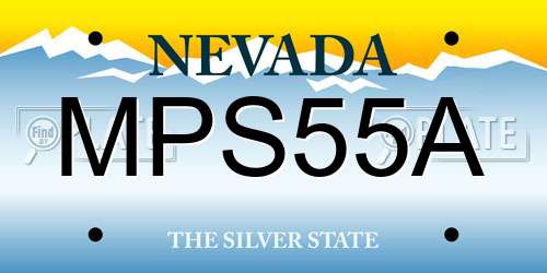MPS55A Nevada License Plate