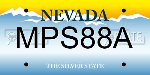 MPS88A Nevada License Plate