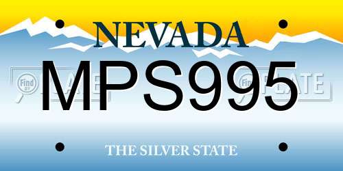 MPS995 Nevada License Plate