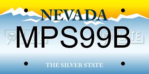 MPS99B Nevada License Plate