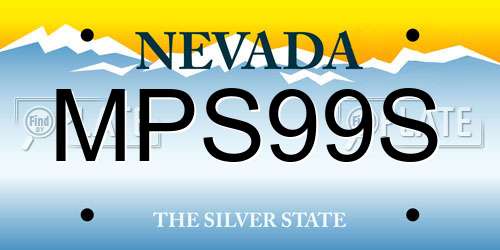 MPS99S Nevada License Plate