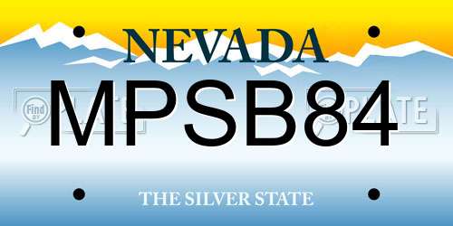 MPSB84 Nevada License Plate
