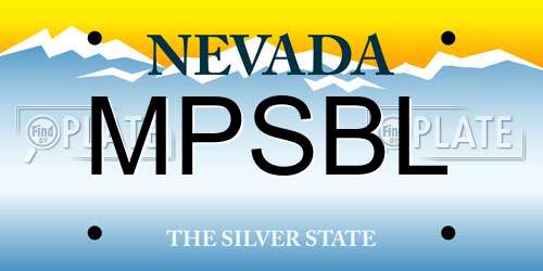 MPSBL Nevada License Plate