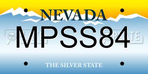 MPSS84 Nevada License Plate