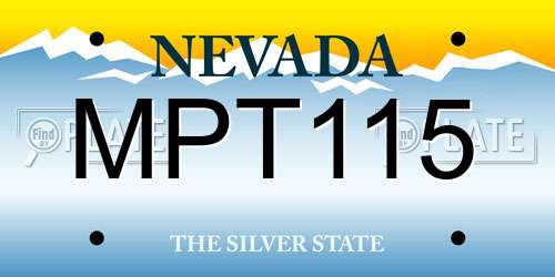 MPT115 Nevada License Plate