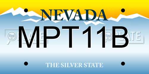 MPT11B Nevada License Plate