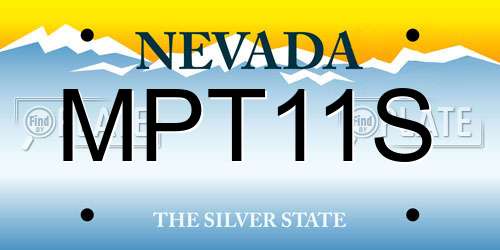 MPT11S Nevada License Plate