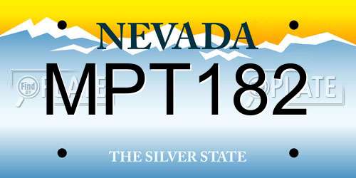 MPT182 Nevada License Plate