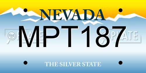 MPT187 Nevada License Plate