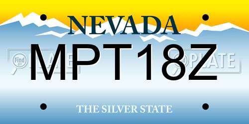 MPT18Z Nevada License Plate