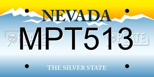 MPT513 Nevada License Plate