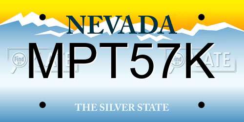 MPT57K Nevada License Plate