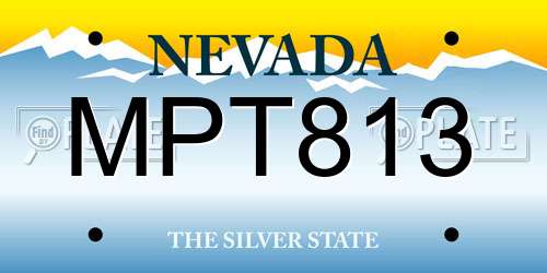 MPT813 Nevada License Plate