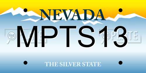 MPTS13 Nevada License Plate