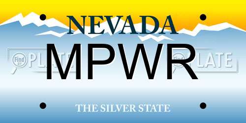 MPWR Nevada License Plate
