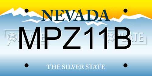 MPZ11B Nevada License Plate