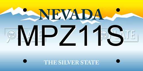 MPZ11S Nevada License Plate