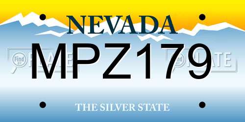 MPZ179 Nevada License Plate
