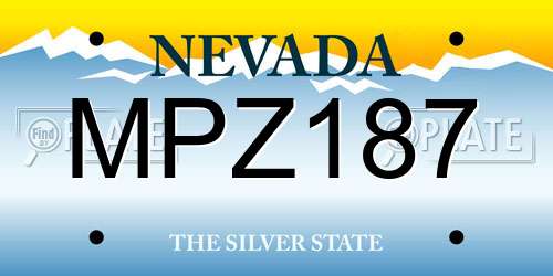 MPZ187 Nevada License Plate