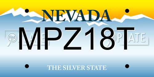 MPZ18T Nevada License Plate