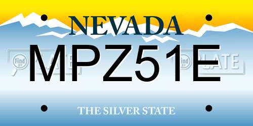 MPZ51E Nevada License Plate