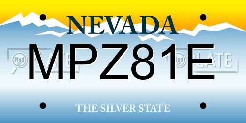 MPZ81E Nevada License Plate