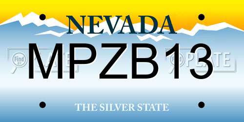 MPZB13 Nevada License Plate