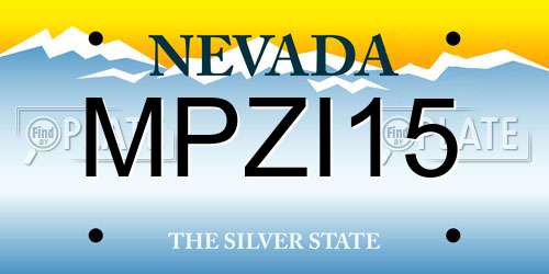 MPZI15 Nevada License Plate