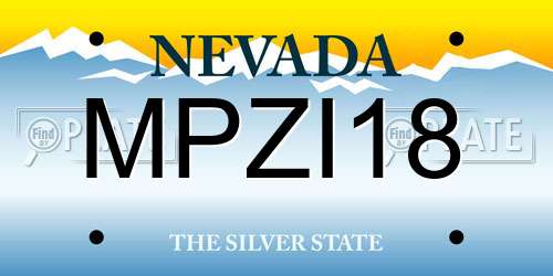 MPZI18 Nevada License Plate