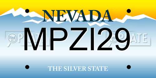 MPZI29 Nevada License Plate