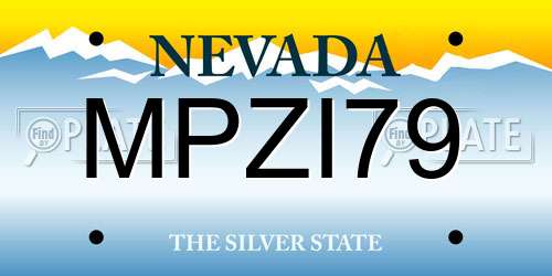 MPZI79 Nevada License Plate