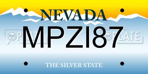 MPZI87 Nevada License Plate