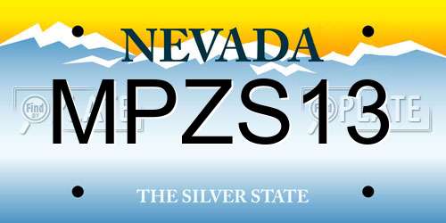 MPZS13 Nevada License Plate