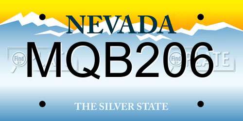 MQB206 Nevada License Plate