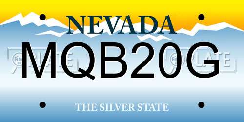 MQB20G Nevada License Plate