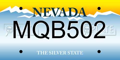 MQB502 Nevada License Plate