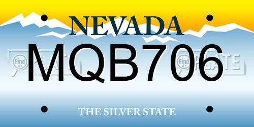 MQB706 Nevada License Plate