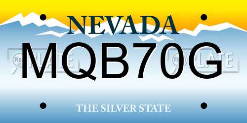 MQB70G Nevada License Plate