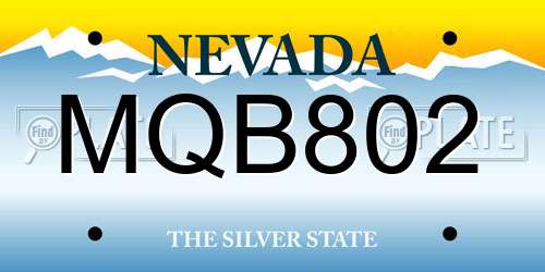 MQB802 Nevada License Plate