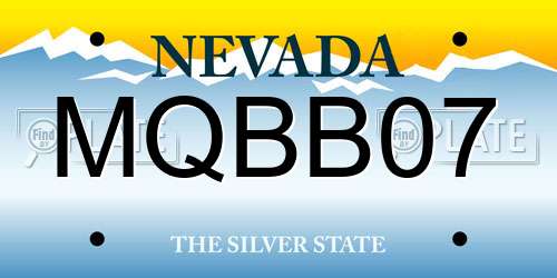 MQBB07 Nevada License Plate