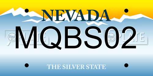 MQBS02 Nevada License Plate