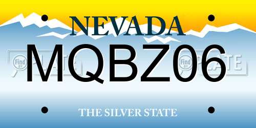 MQBZ06 Nevada License Plate