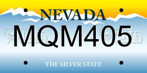 MQM405 Nevada License Plate