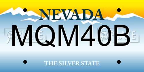 MQM40B Nevada License Plate
