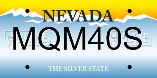 MQM40S Nevada License Plate