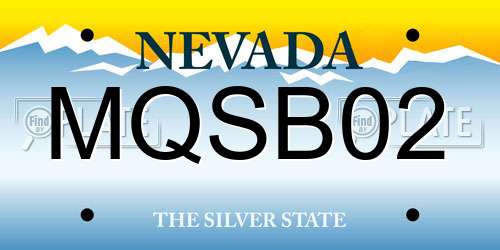 MQSB02 Nevada License Plate