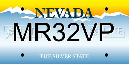 MR32VP Nevada License Plate
