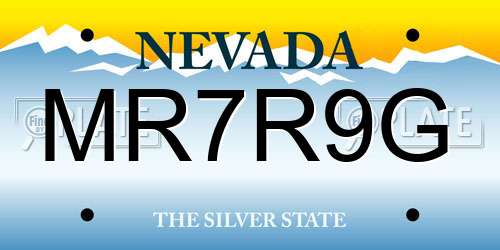MR7R9G Nevada License Plate